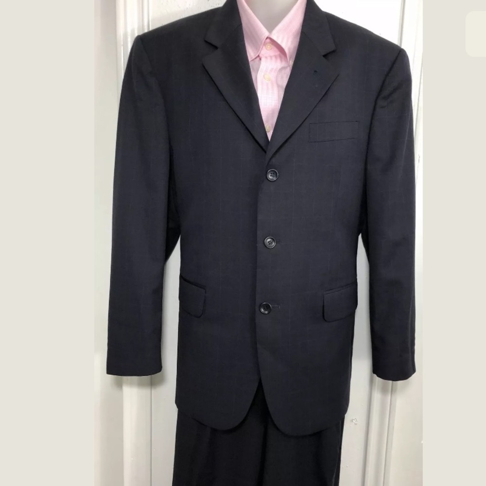 Arimondi REDA 3 BTN Suit 40R Virg. Wool Windowpane